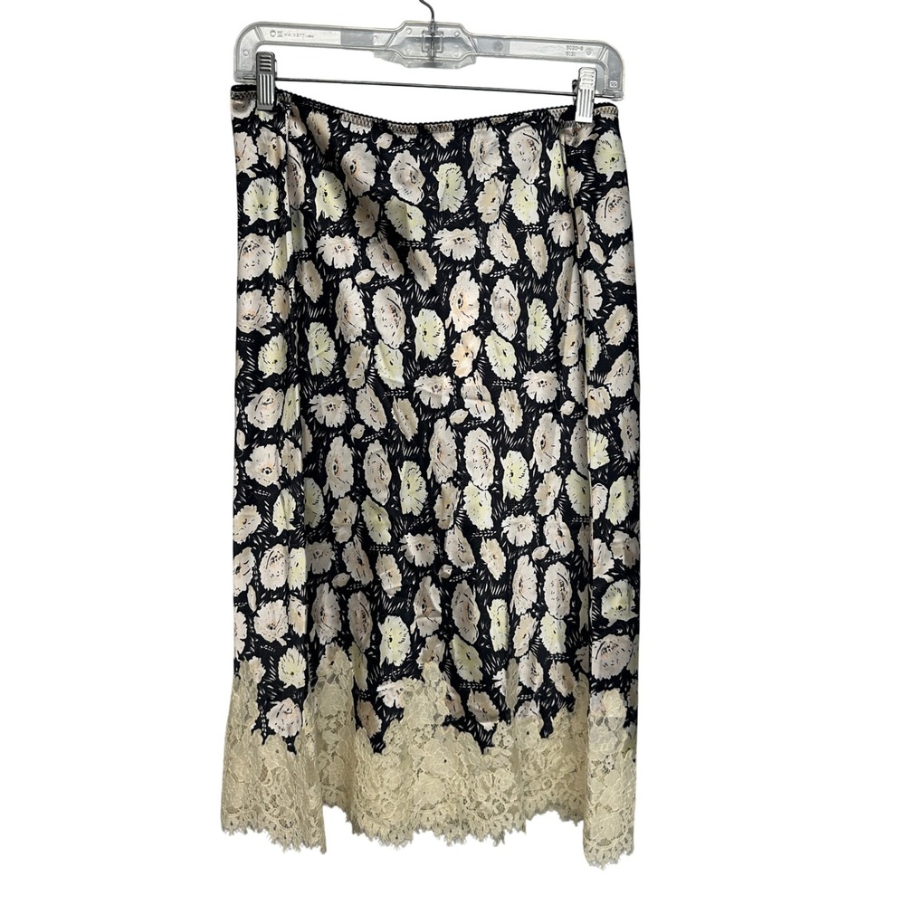 Doen Elowette Skirt Eyelash Lace Trim Noir Fleure XXL NWT Black Floral